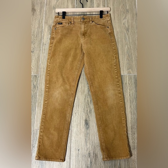 Rvca Corduroy Pants Cords Dagger Boyfriend Fit Mustard Trouser Skate Fall Crop - Picture 3 of 13